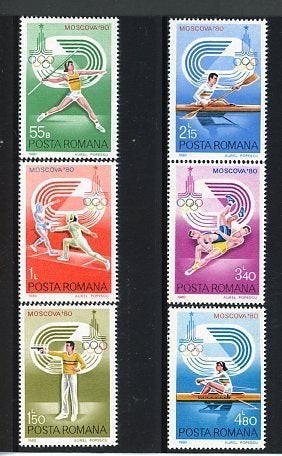 Roemenie- 1980- serie = motief Olympische Spelen, Ophalen of Verzenden, Overige landen, Postfris