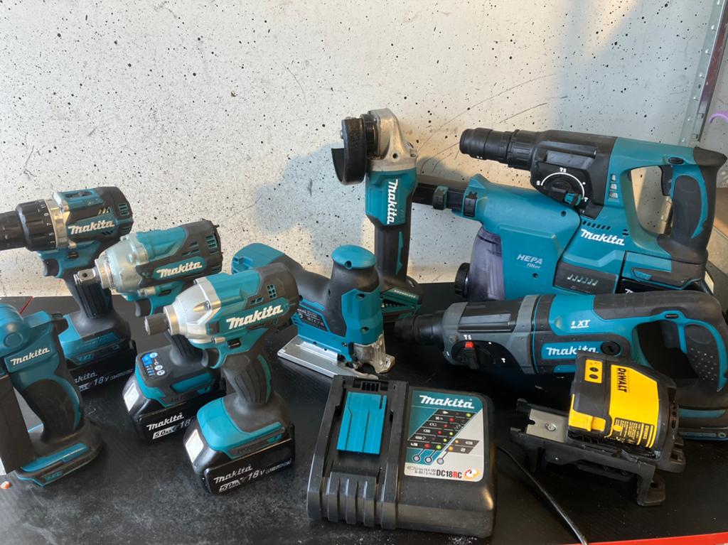 Makita 18V set, Doe-het-zelf en Verbouw, Gereedschap | Boormachines, Ophalen of Verzenden, Zo goed als nieuw, Boor- en/of Breekhamer