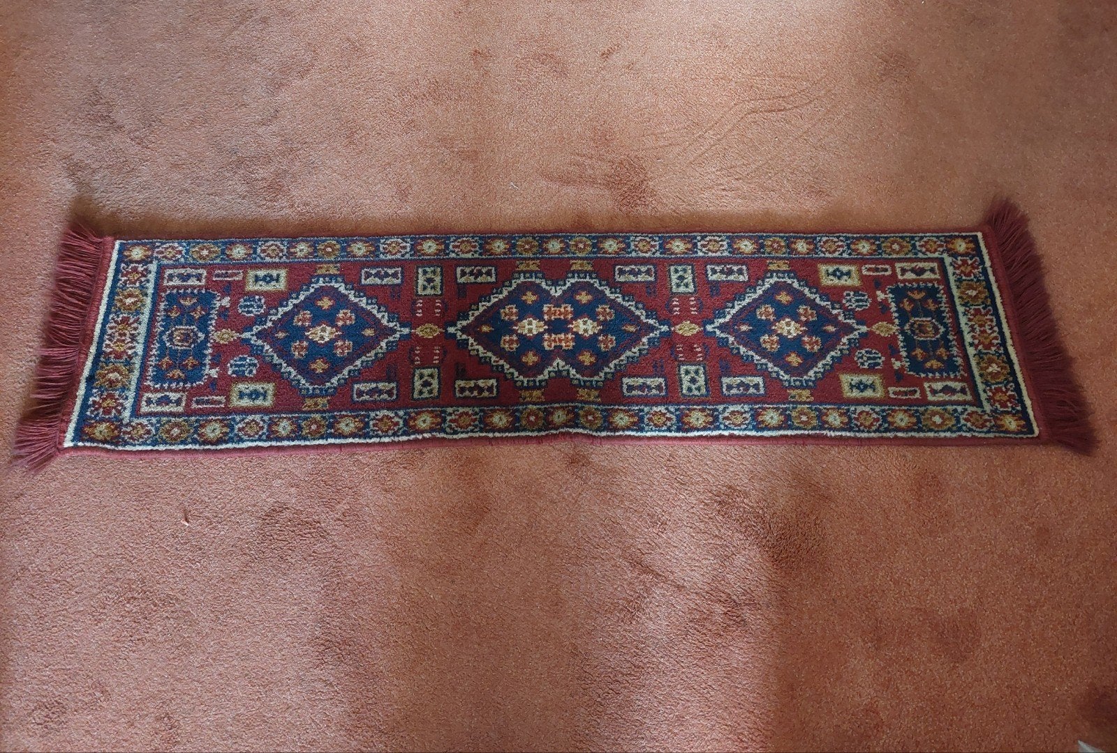 Prachtig handgeweven tapijt - Oosters design, Minder dan 50 cm, 100 tot 150 cm, Blauw, Ophalen of Verzenden