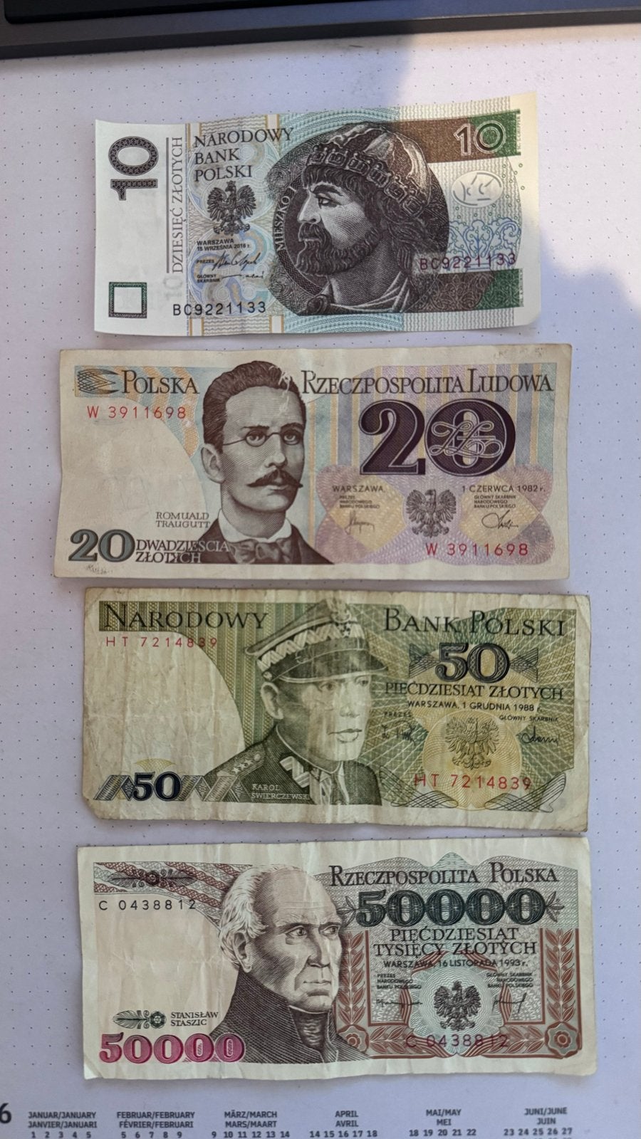 Set Poolse Zloty bankbiljetten (4 stuks), Postzegels en Munten, Ophalen of Verzenden, Polen, Setje