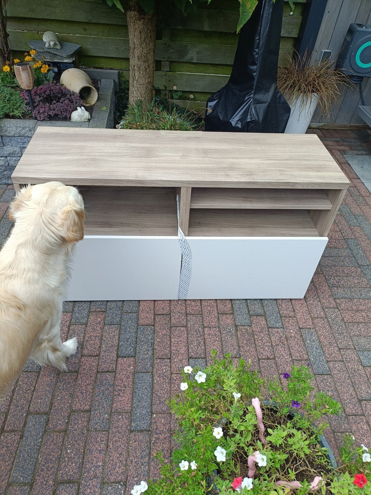 Modern TV-meubel met opbergruimte, Ophalen, Gebruikt, 100 tot 150 cm, Minder dan 100 cm