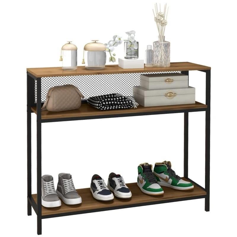 Industriële Console Tafel met 2 Planken sidetable gangkast, Ophalen of Verzenden, Nieuw