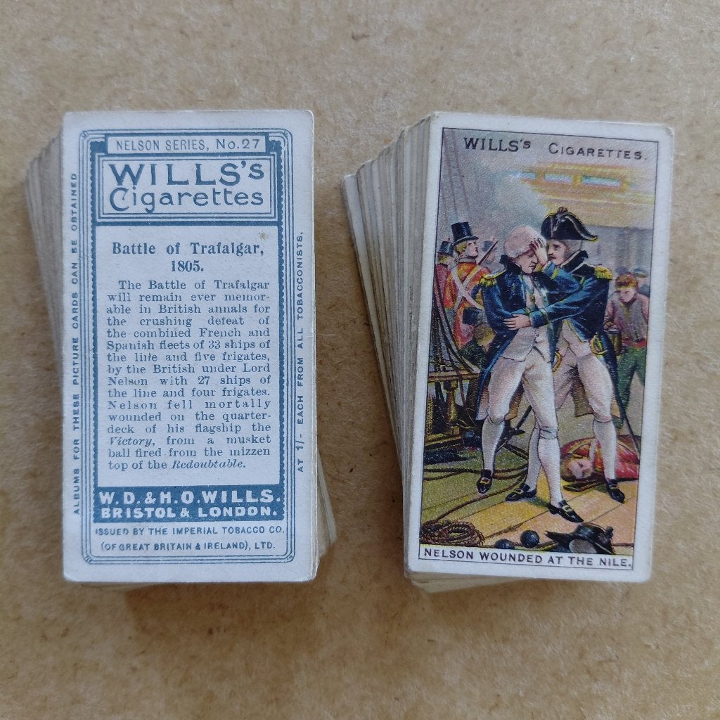 Nelson Series complete set 50 cigarette cards 1905 Wills, Ophalen, Gebruikt