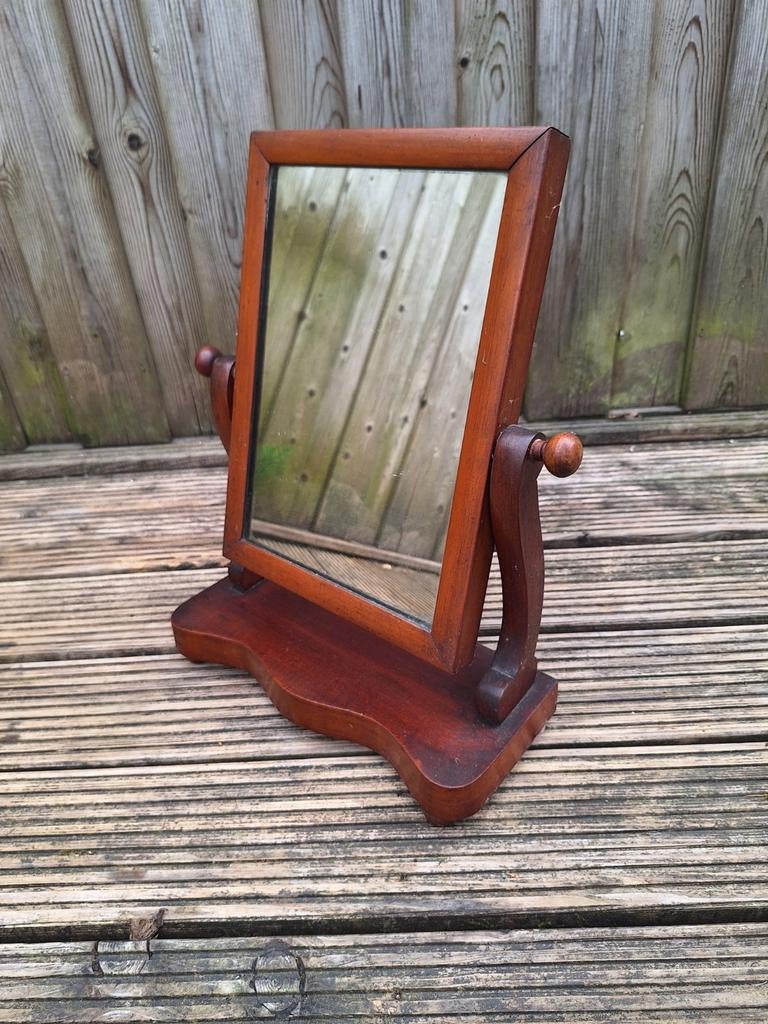 Vintage kapspiegel van hout, Ophalen, Rechthoekig, Minder dan 50 cm, Minder dan 100 cm