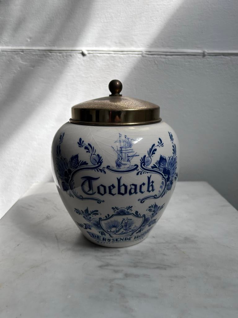 Originele Regina Gouda Tabakspot Handgeschilderd, Ophalen of Verzenden, Zo goed als nieuw, Overige materialen