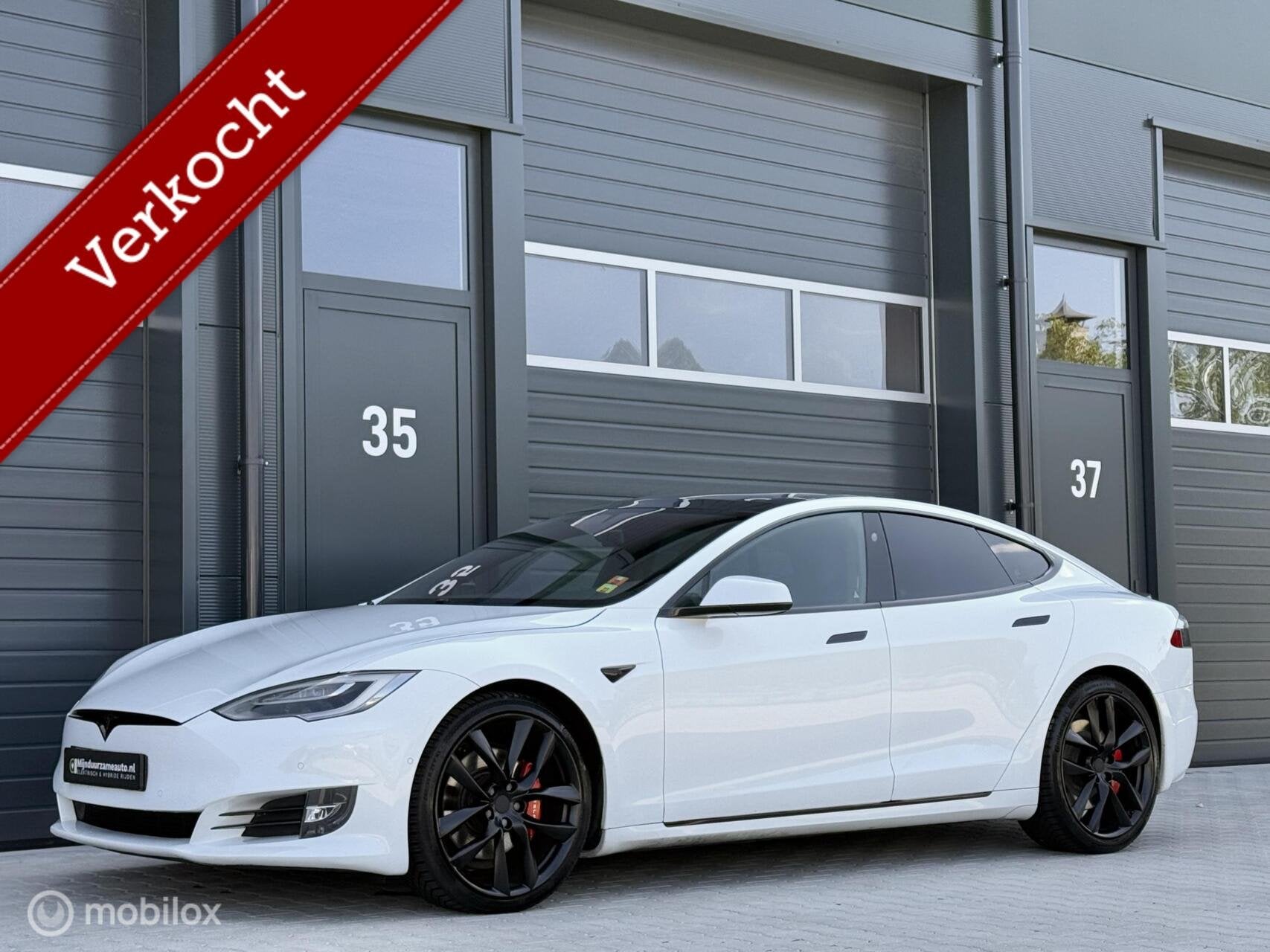 Tesla Model S 100D - Top uitgevoerd! - SOH 87% - nette auto!, Gebruikt, 110 €/maand, Model S, Wit