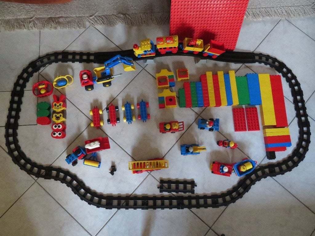 Lego Duplo trein, auto’s en div. (jaren 90), Kinderen en Baby's, Speelgoed | Duplo en Lego, Ophalen, Gebruikt, Duplo, Complete set