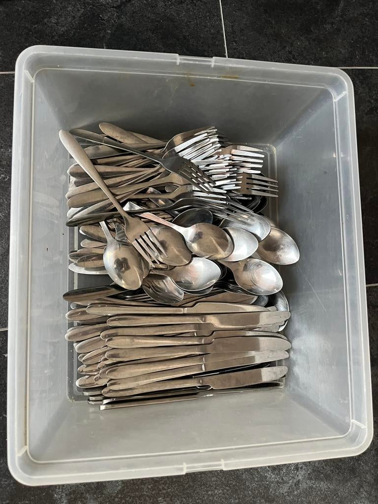 RVS Bestek, Ophalen of Verzenden, Zo goed als nieuw, Rvs of Chroom