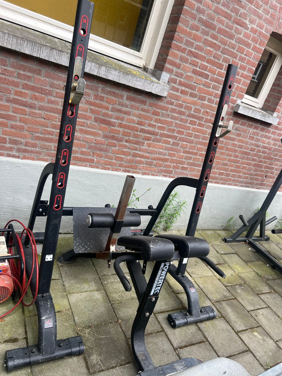 Krachtstation Powertec - Squat Rack & Leg Press, Ophalen, Gebruikt, Krachtstation, Armen