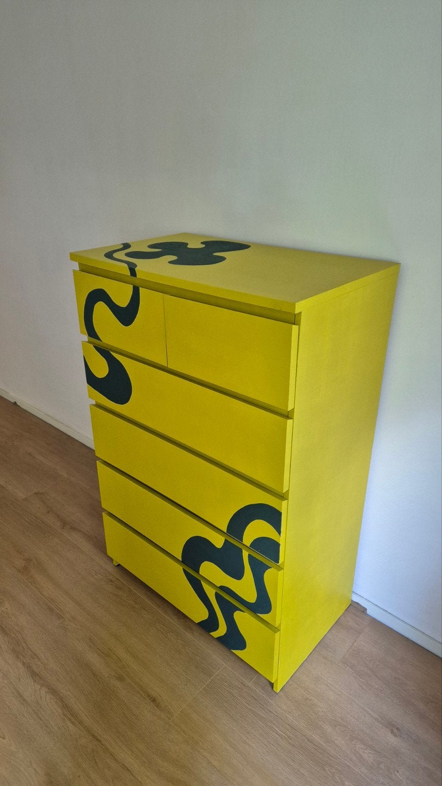 Zelfbeschilderde IKEA Malm ladekast, Ophalen, Gebruikt, 5 laden of meer, 100 tot 150 cm