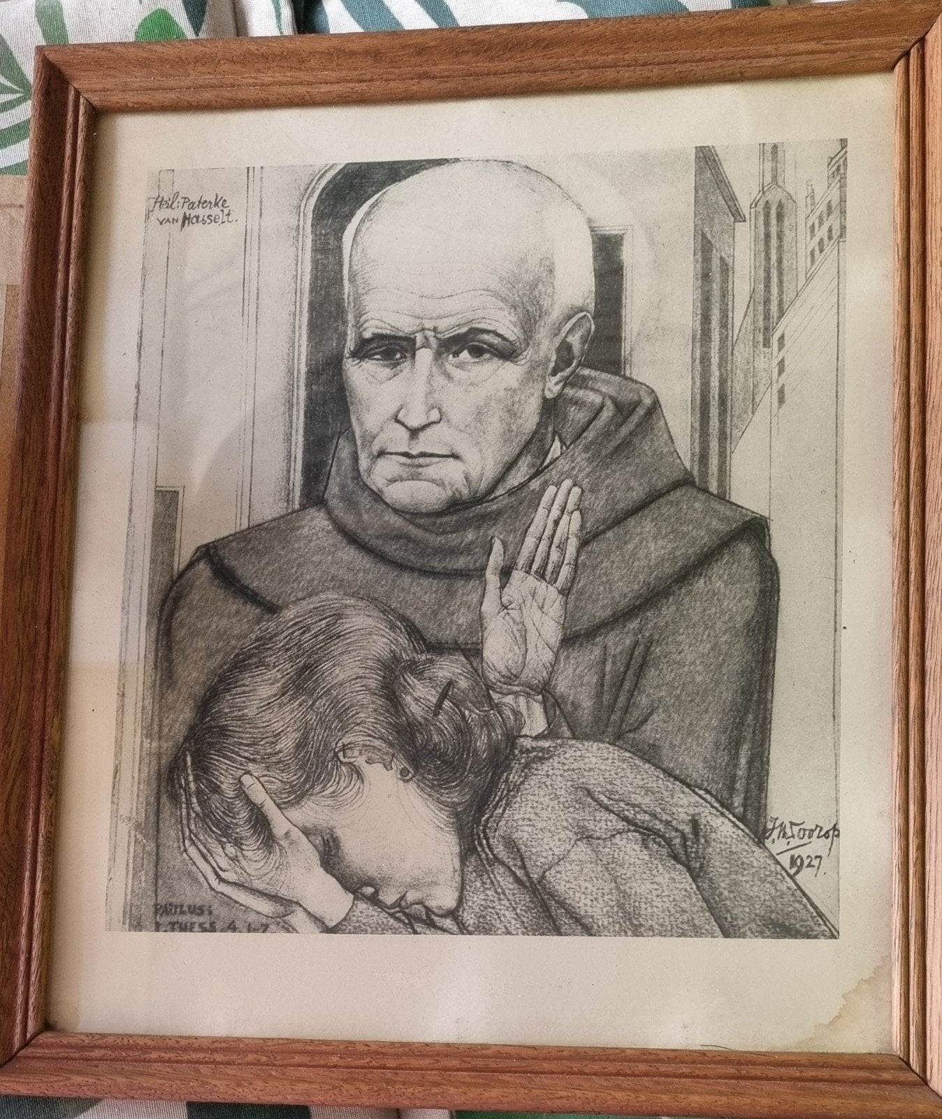 Antieke JAN TOOROP: Paterke van Hasselt, gesigneerd 1927, Antiek en Kunst, Kunst | Tekeningen en Foto's, Verzenden, Tekening, Potloodtekening