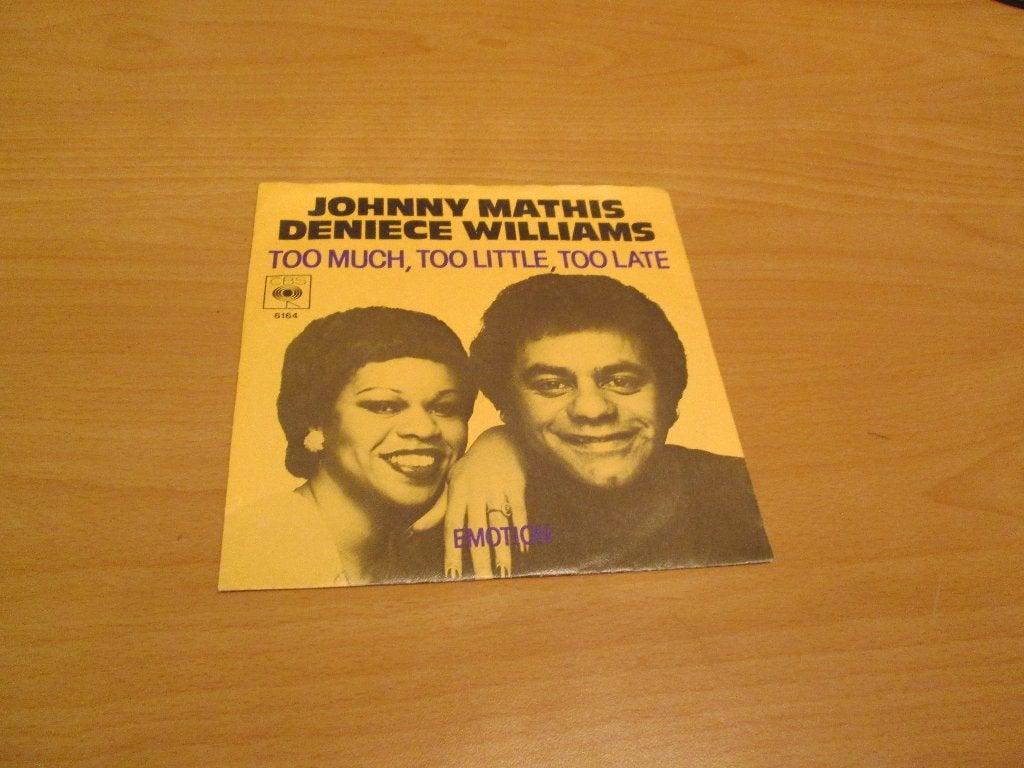 Johnny Mathis, Deniece Williams - Too Much, Too Little, Too, Ophalen of Verzenden, Gebruikt, Pop