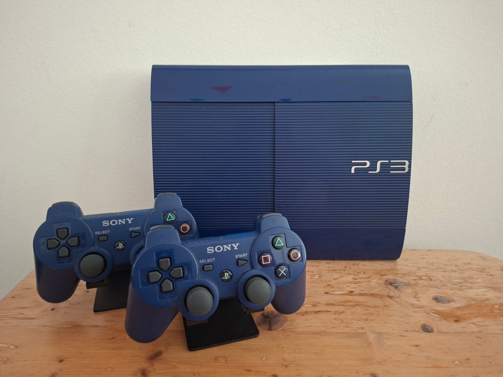 playstation 3 spelcomputer set ~ blauw, Ophalen of Verzenden, Zo goed als nieuw, 500 GB, Met 1 controller