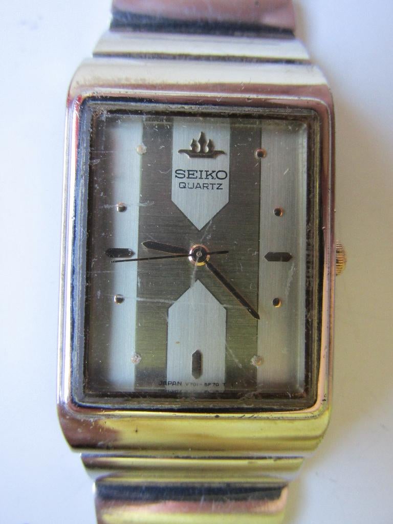 Seiko quartz tank, Gebruikt, Staal, Polshorloge, Ophalen of Verzenden