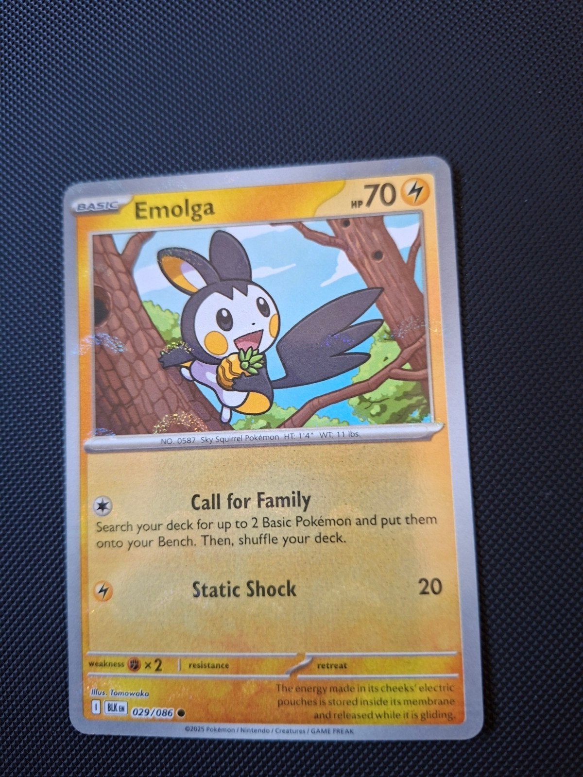 Emolga Pokebal, Ophalen of Verzenden, Zo goed als nieuw, Losse kaart, Foil
