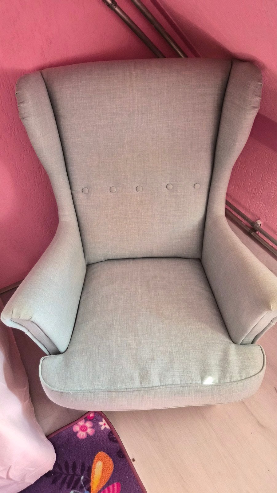ikea strandmon oorfauteuil mintgroen, Ophalen, Zo goed als nieuw