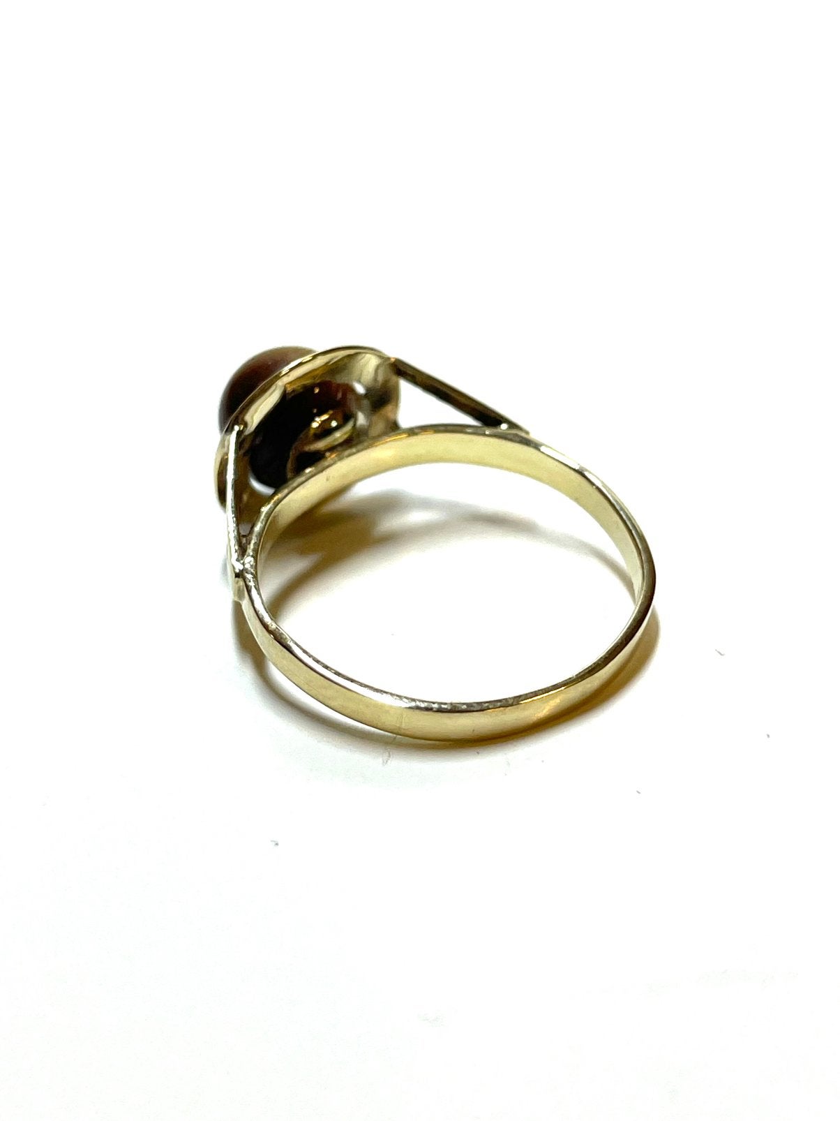 14k gouden ring met een tijgeroog, -, -, Ophalen of Verzenden, Dame
