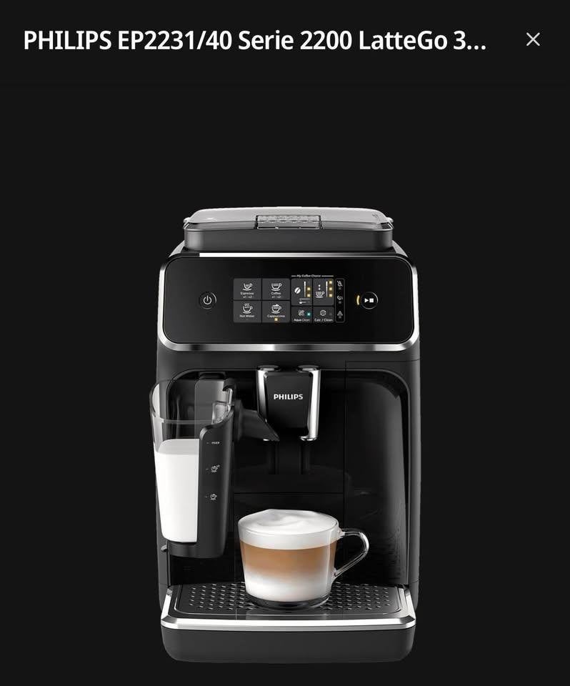 PHILIPS EP2231/40 Serie 2200 LatteGo, Witgoed en Apparatuur, Koffiezetapparaten, 10 kopjes of meer, Ophalen, Gebruikt, Koffiemachine