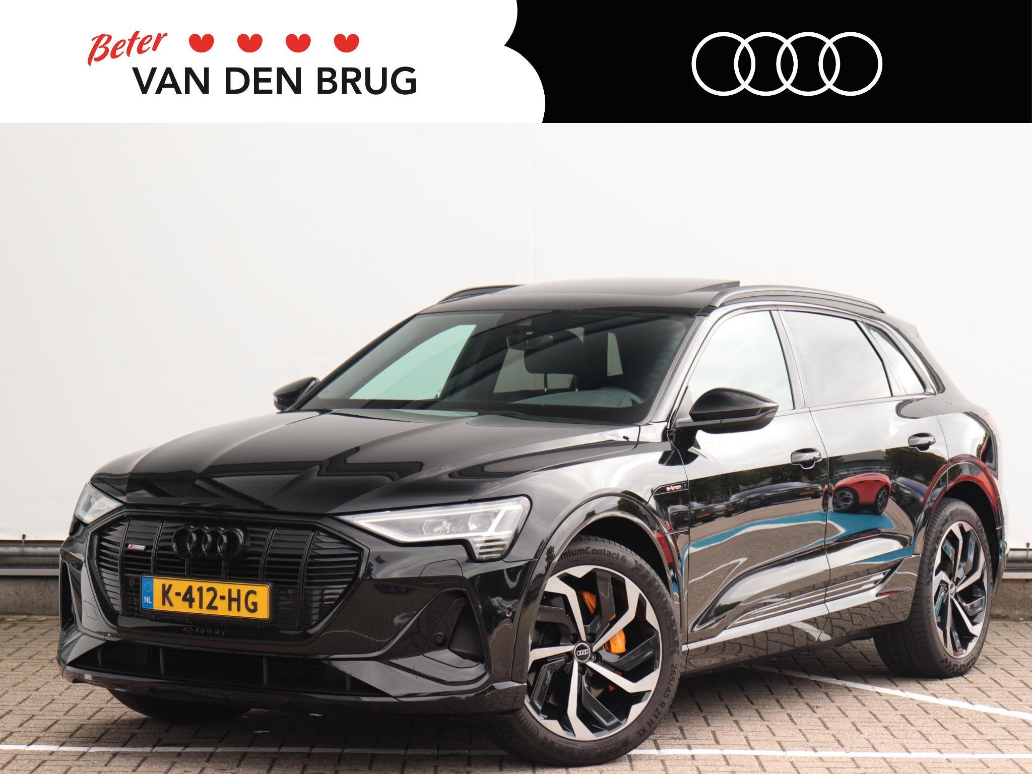 Audi e-tron 50 quattro S edition 71 kWh | Soh 91.5 % | Trekh, Auto's, Automaat, 71 kWh, Zwart, Vierwielaandrijving