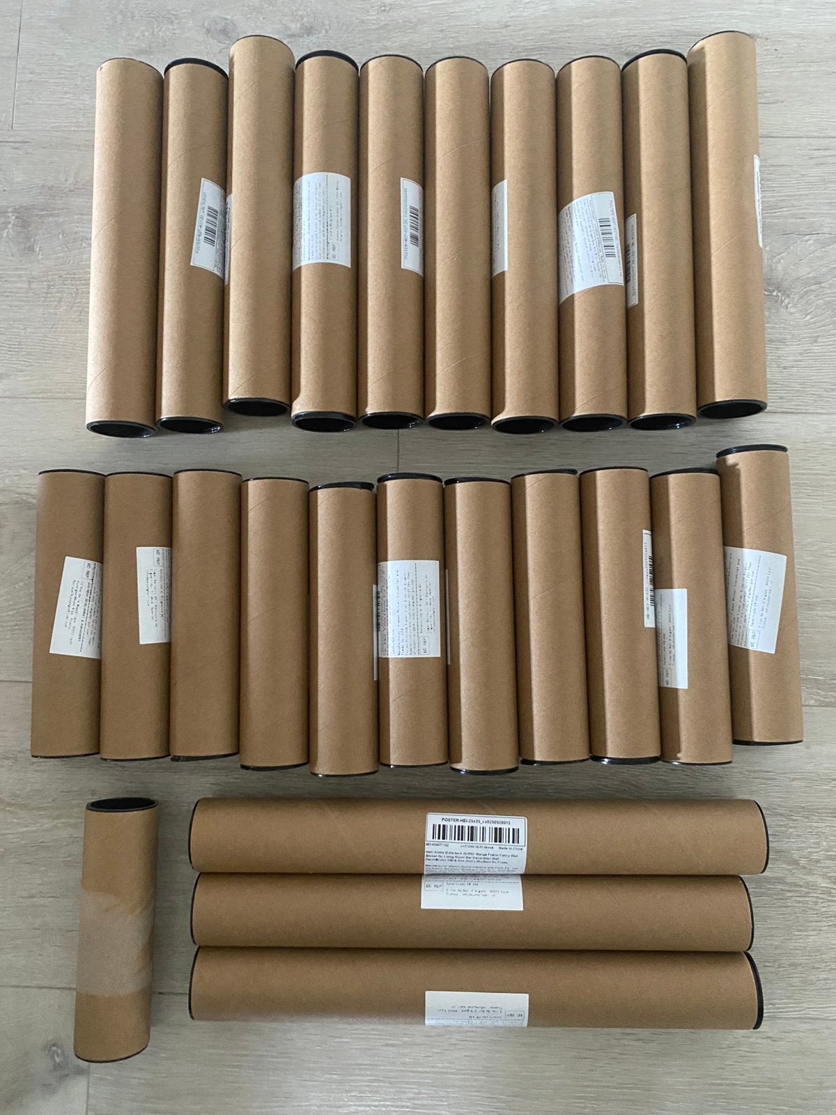 25 lange kartonnen buizen, Ophalen, Overige materialen, Zo goed als nieuw, Minder dan 2 meter