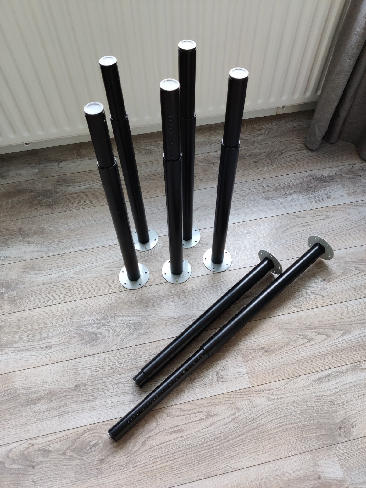 Verstelbare tafelpoten, zwart, 3 stuks, Ophalen, Tafelpoot, Minder dan 50 cm, 50 tot 100 cm