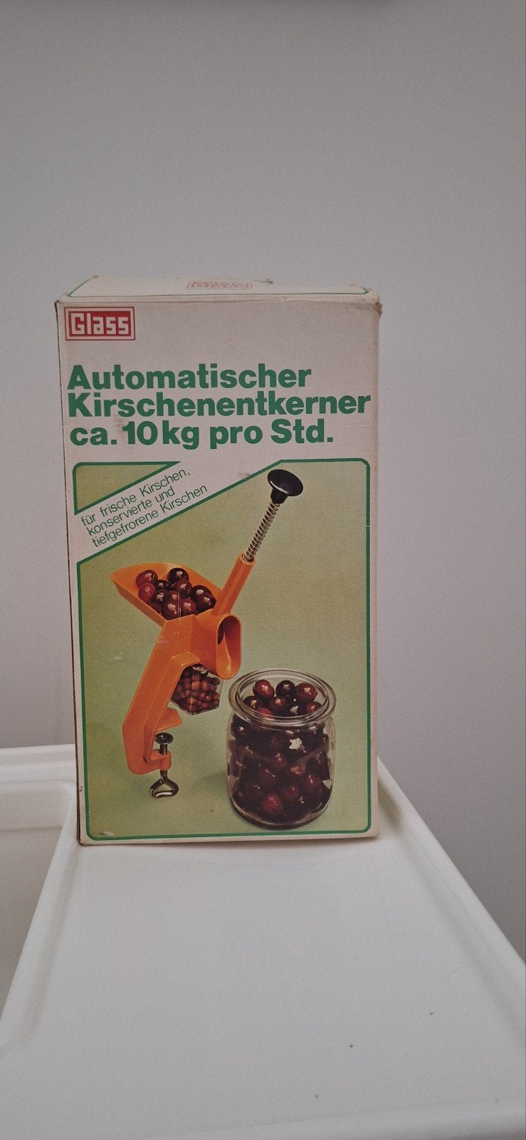 Vintage kersenontpitter - Automatische Kirschenentkerner, Kunststof, Ophalen of Verzenden, Overige merken, Oranje