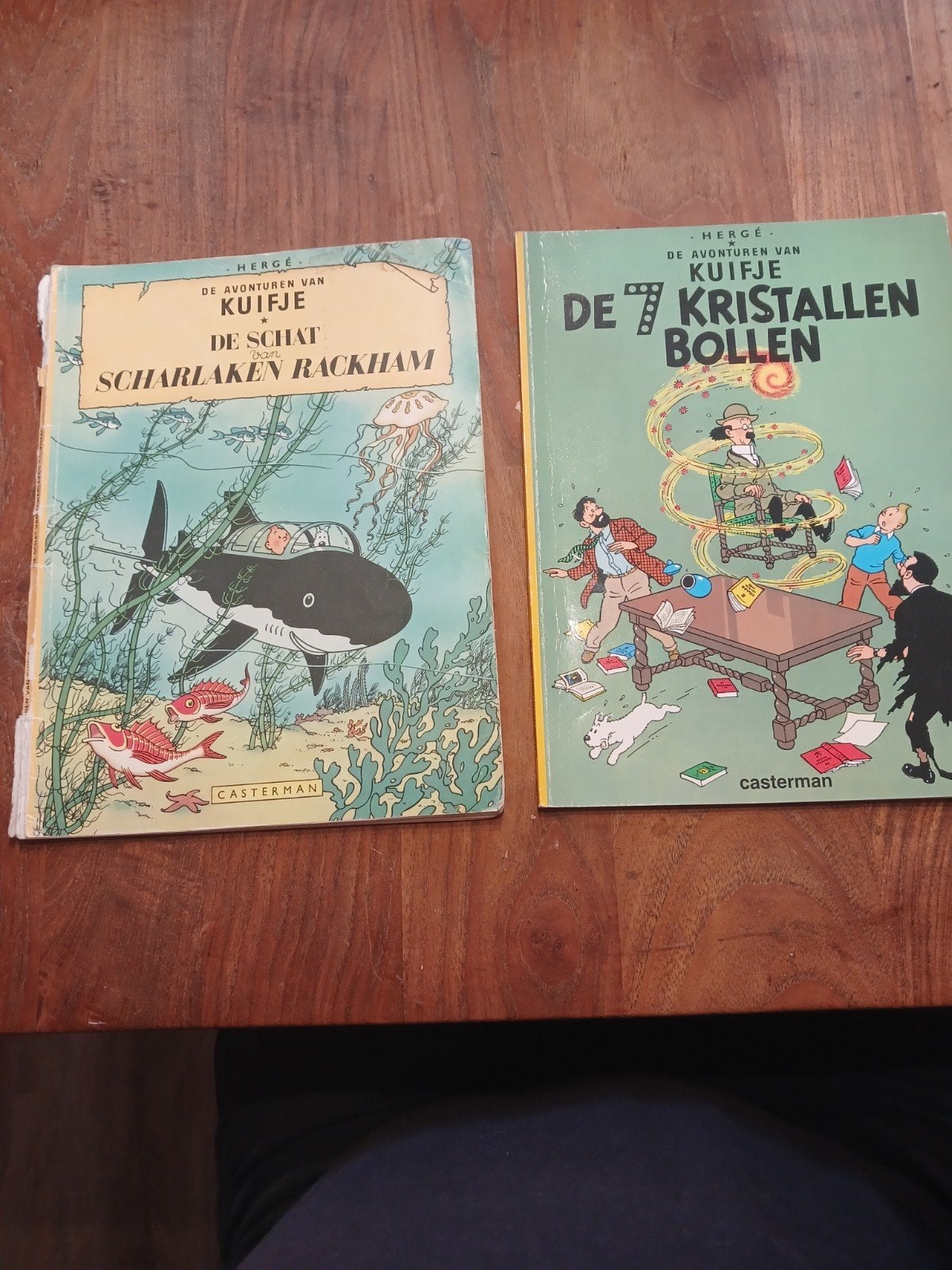 2 Kuifje De 7 Kristallen Bollen & De Schat van S, Meerdere stripboeken, Ophalen of Verzenden, Gelezen, Hergé