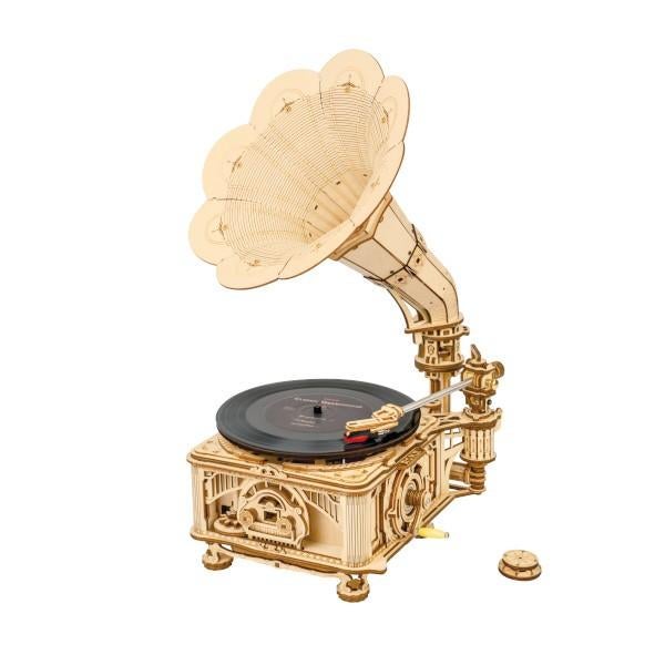 Robotime Classical Gramophone Elektrisch Model LKB01D, Groter dan 1:32, Nieuw, Ophalen of Verzenden, Robotime
