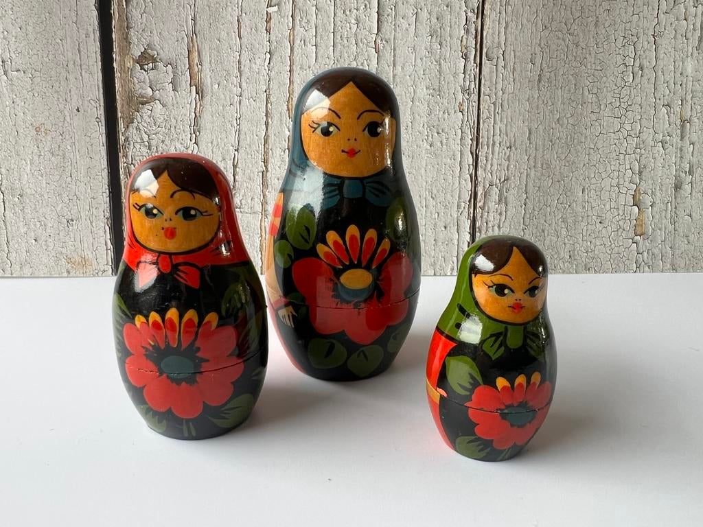 Matroesjka (nesting dolls, Matroeska) vintage (3x), Ophalen of Verzenden
