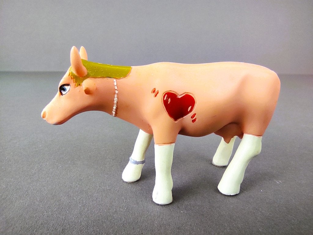 CowParade / Cow Parade Koe “First Date” SMALL (zeldzaam), Ophalen of Verzenden, Beeld, Meerkleurig, Handgemaakt