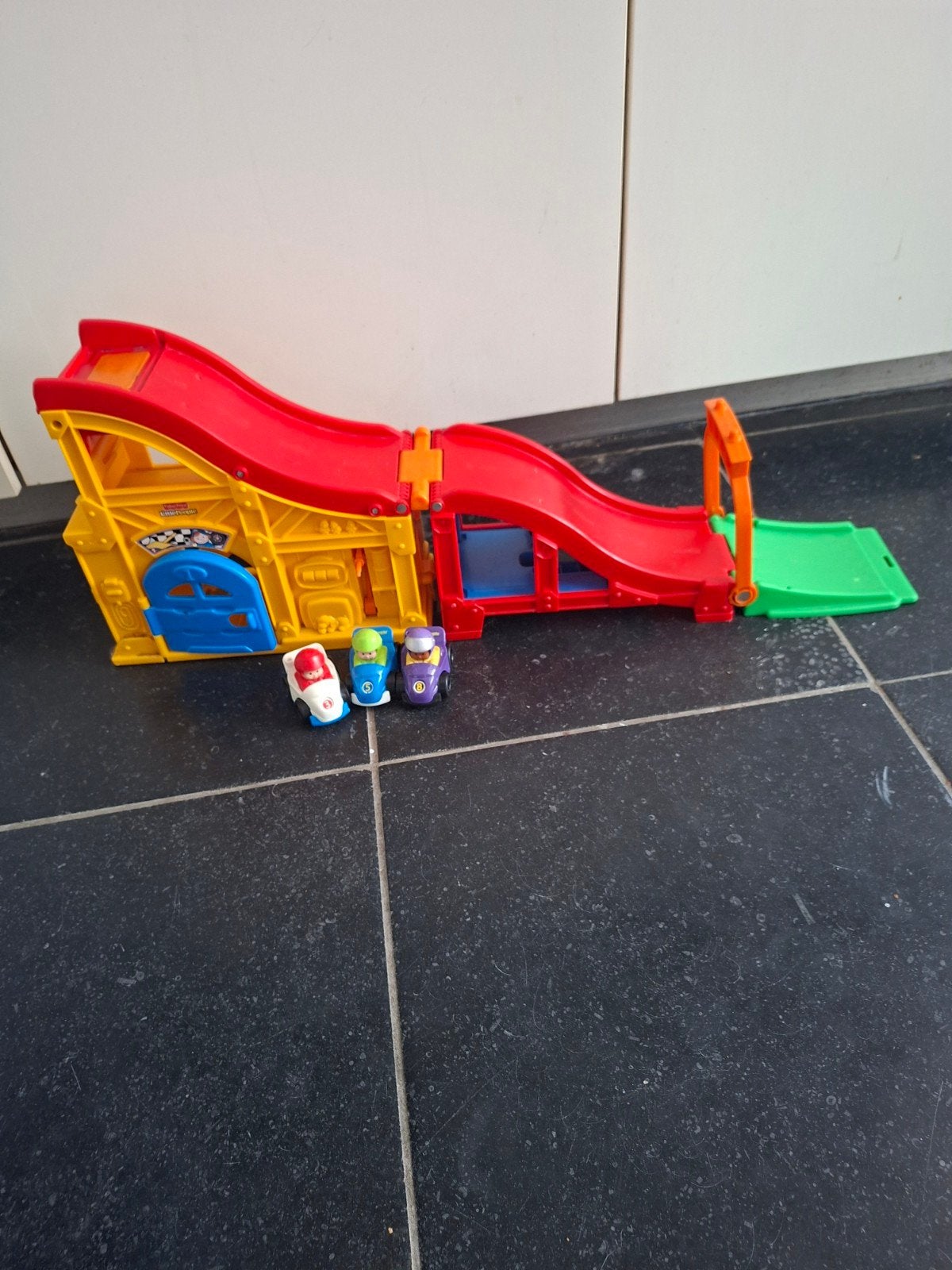 Fisher Price Little People Race track met auto's, Kinderen en Baby's, Speelgoed | Fisher-Price, Ophalen of Verzenden, Gebruikt