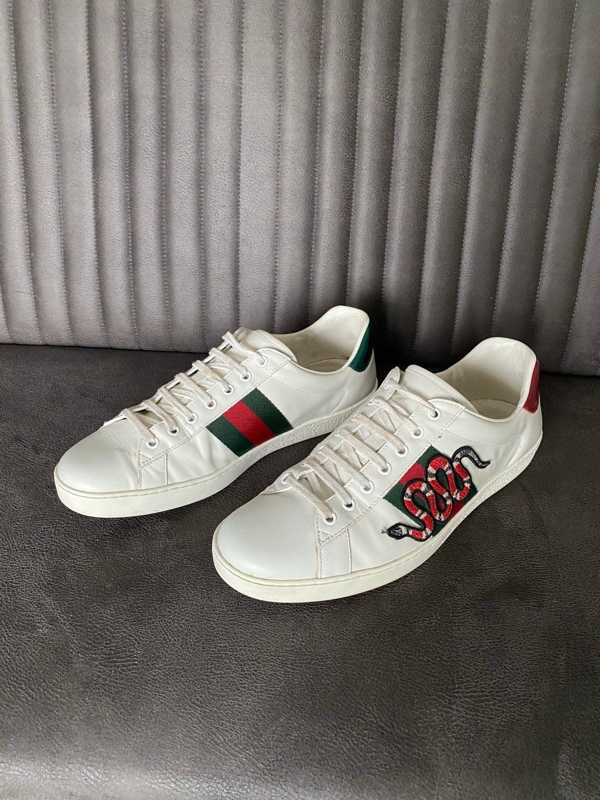 Gucci ace snake maat 44, Wit, Ophalen of Verzenden, Sneakers of Gympen, Gedragen