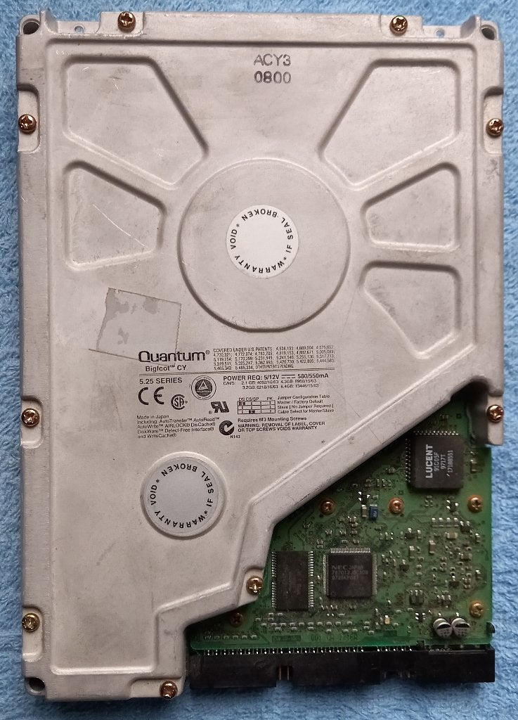 5.25" HDD 6GB IDE Quantum Bigfoot CY64A011 (+/- 1996), Ophalen of Verzenden, Quantum