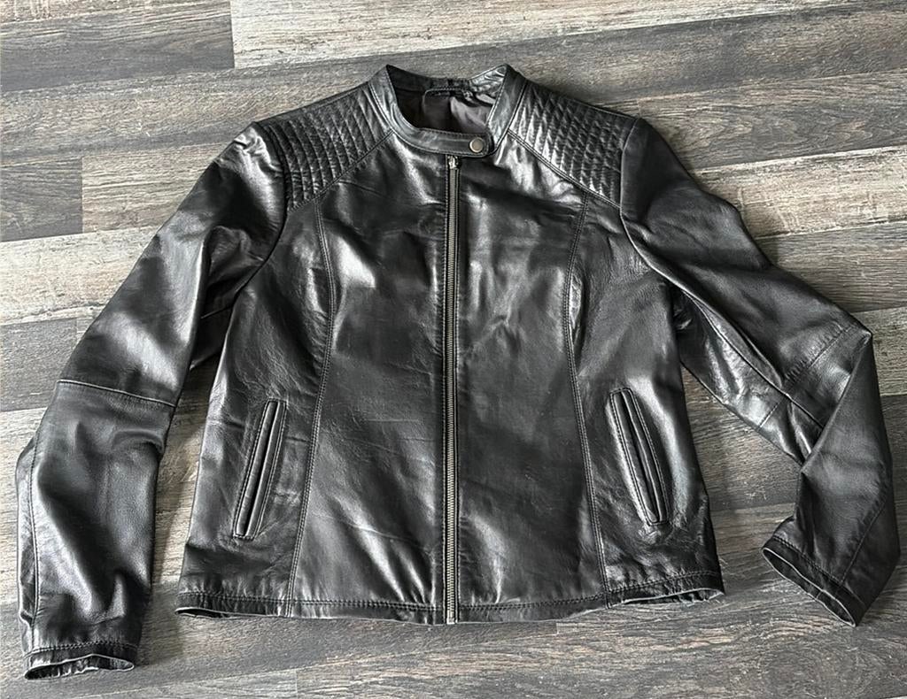 Hema leren jasje maat L, Kleding | Dames, Jassen | Zomer, Ophalen of Verzenden, Zo goed als nieuw, Maat 38/40 (M), Zwart