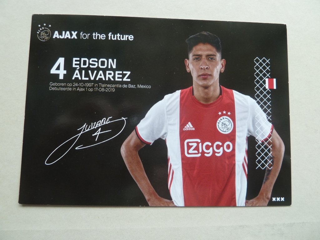 Spelerskaart. Edson.Alvarez.   Ajax.  2019/2020, Ophalen of Verzenden, Zo goed als nieuw, Ajax, Spelerskaart