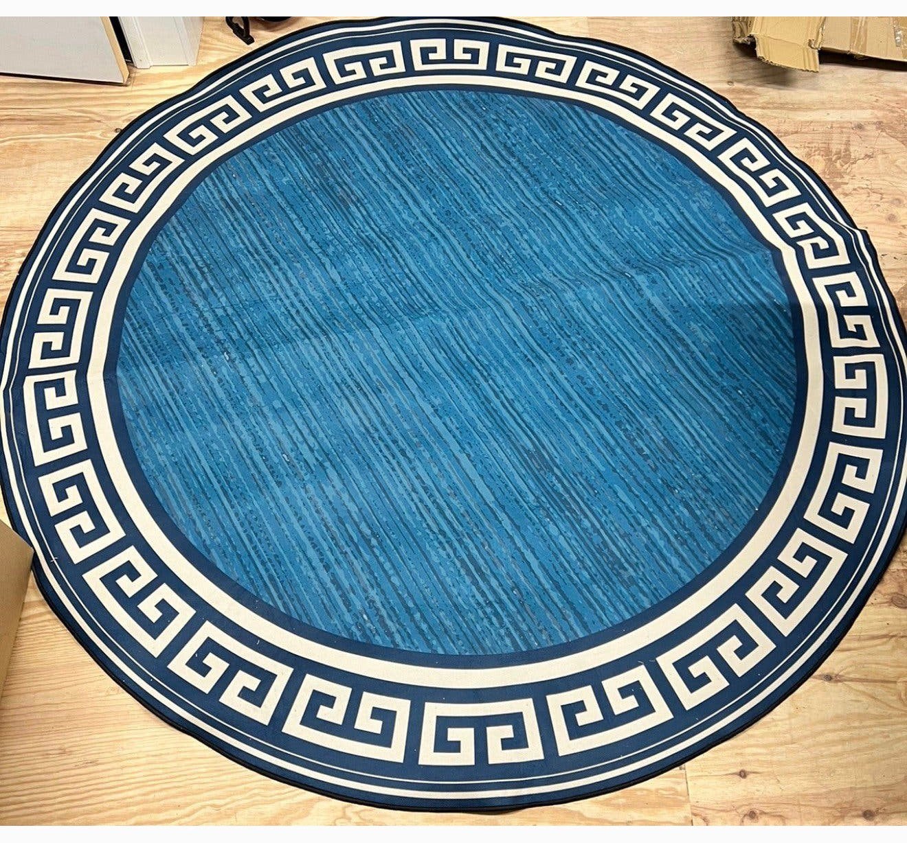 XL rond vloerkleed tapijt 200cm ronde cirkel Chinese stijl, P, Blauw, P, Ophalen of Verzenden