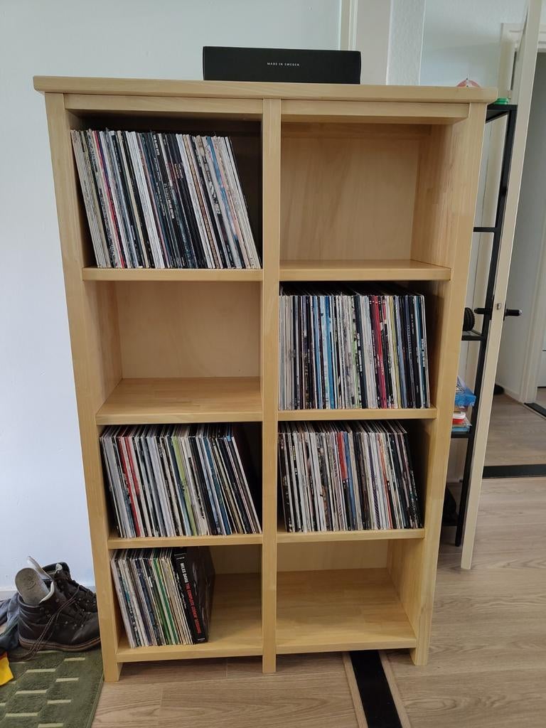 LP kast platenkast 2x4 vakken merk Castor, Ophalen, Hout, Cd's