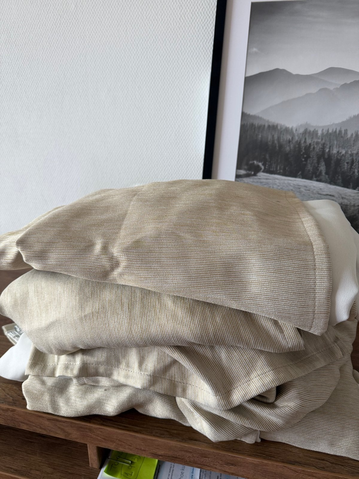 Lichtdoorlatende gordijnen met haken, beige gestreept ikea, Ophalen, Overige merken, Beige, Gordijn