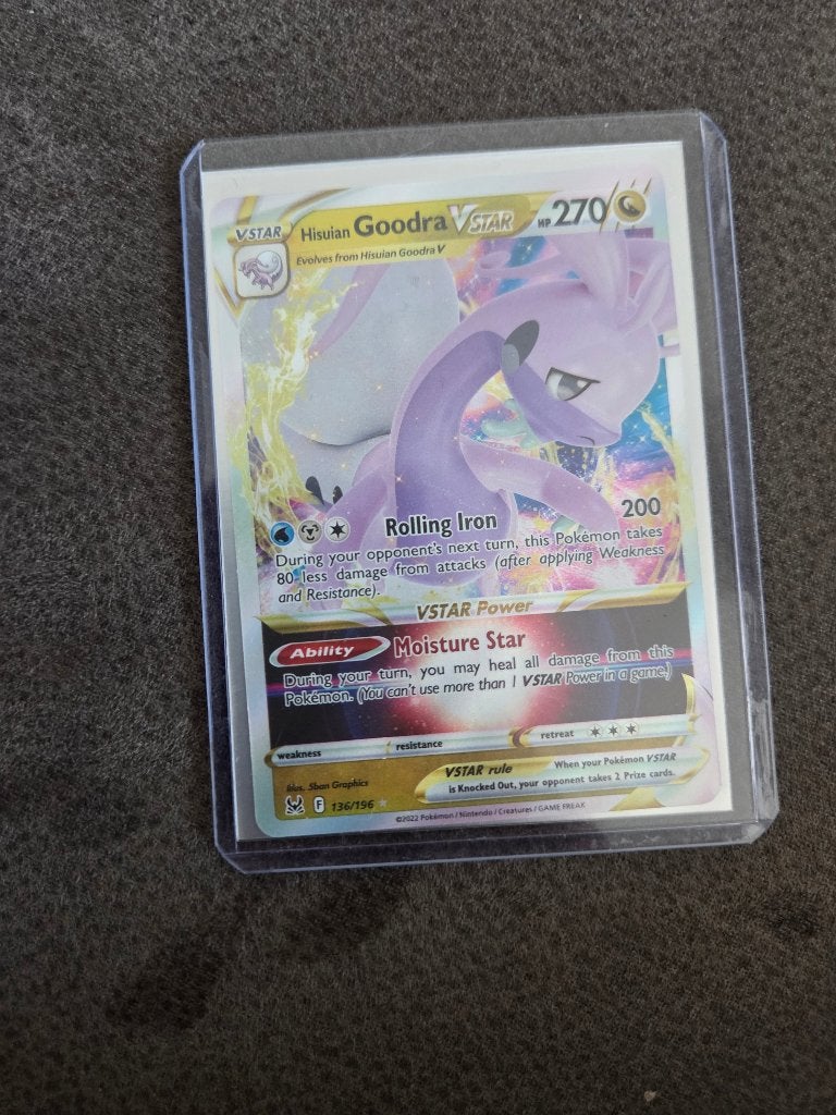 Pokemon kaart hisuian goodra vstar, Ophalen of Verzenden, Zo goed als nieuw, Losse kaart, Foil