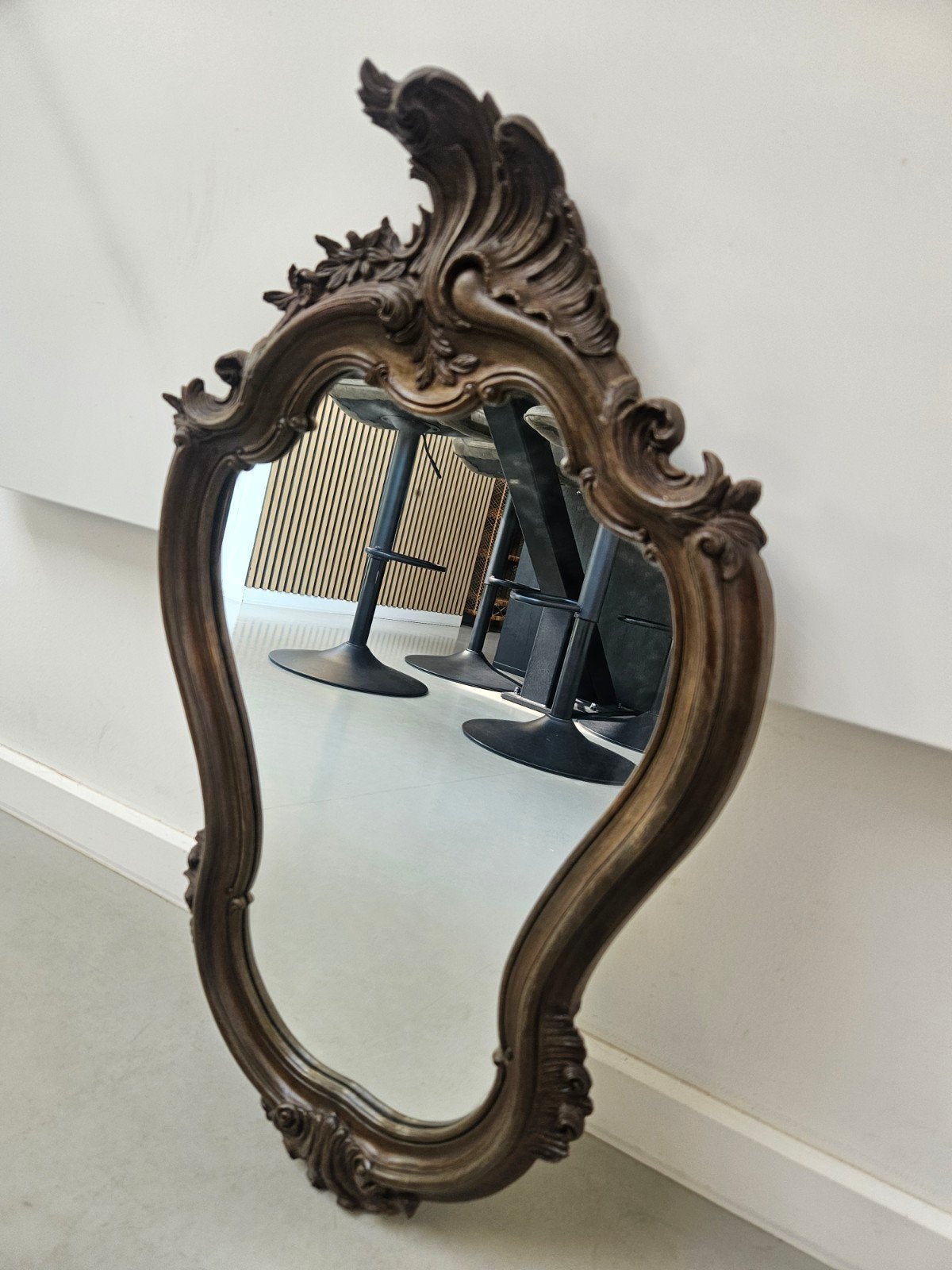 Franse Vintage Kuifspiegel Pieterman Schiedam Rococo Barok, Ophalen of Verzenden, Ovaal, Minder dan 50 cm