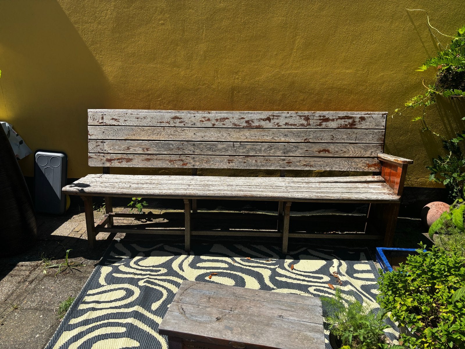 Robuuste houten tuinbank - Opknapper, Ophalen, Gebruikt, Hout