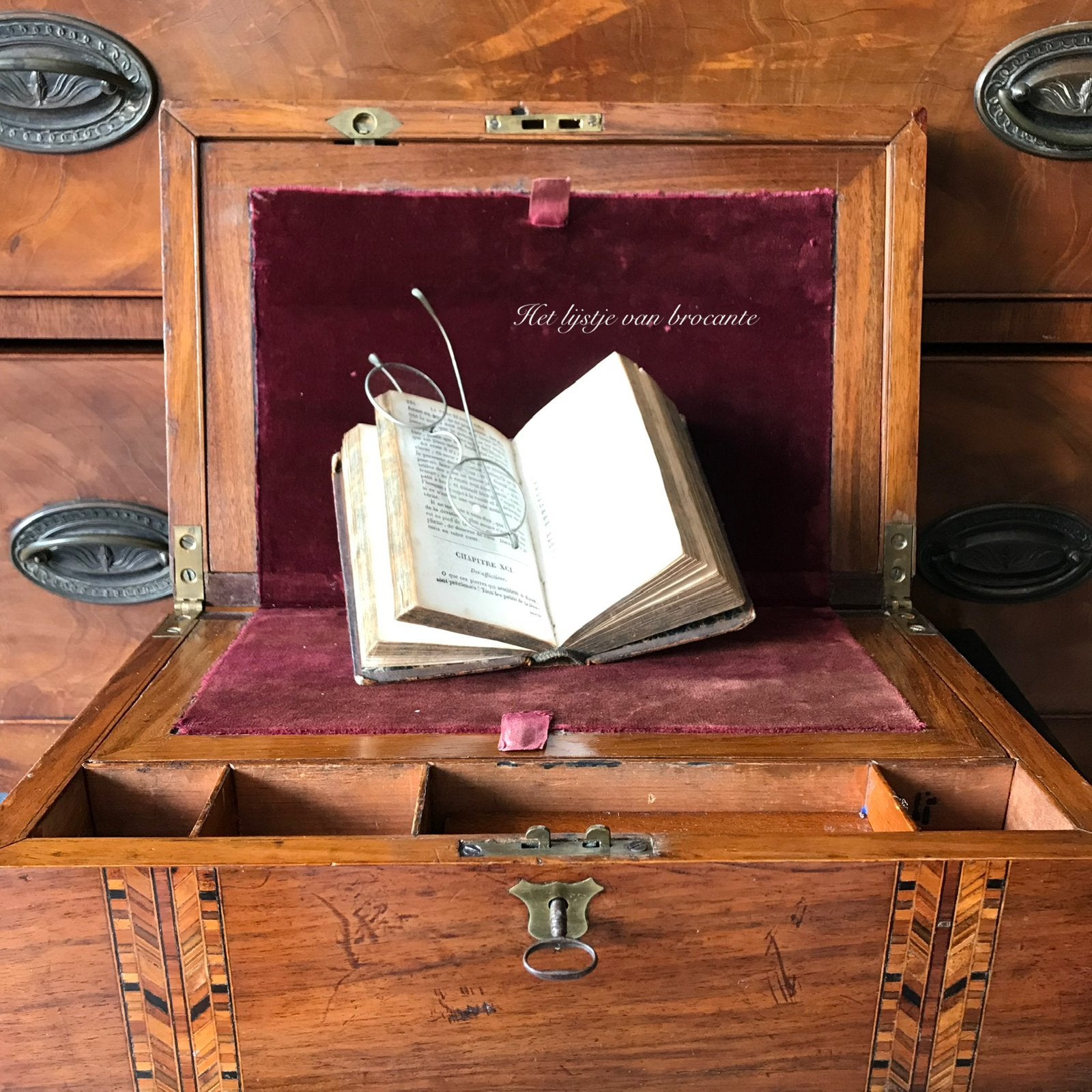 Engels antieke mahonie schrijfkist, Antiek en Kunst, Ophalen of Verzenden