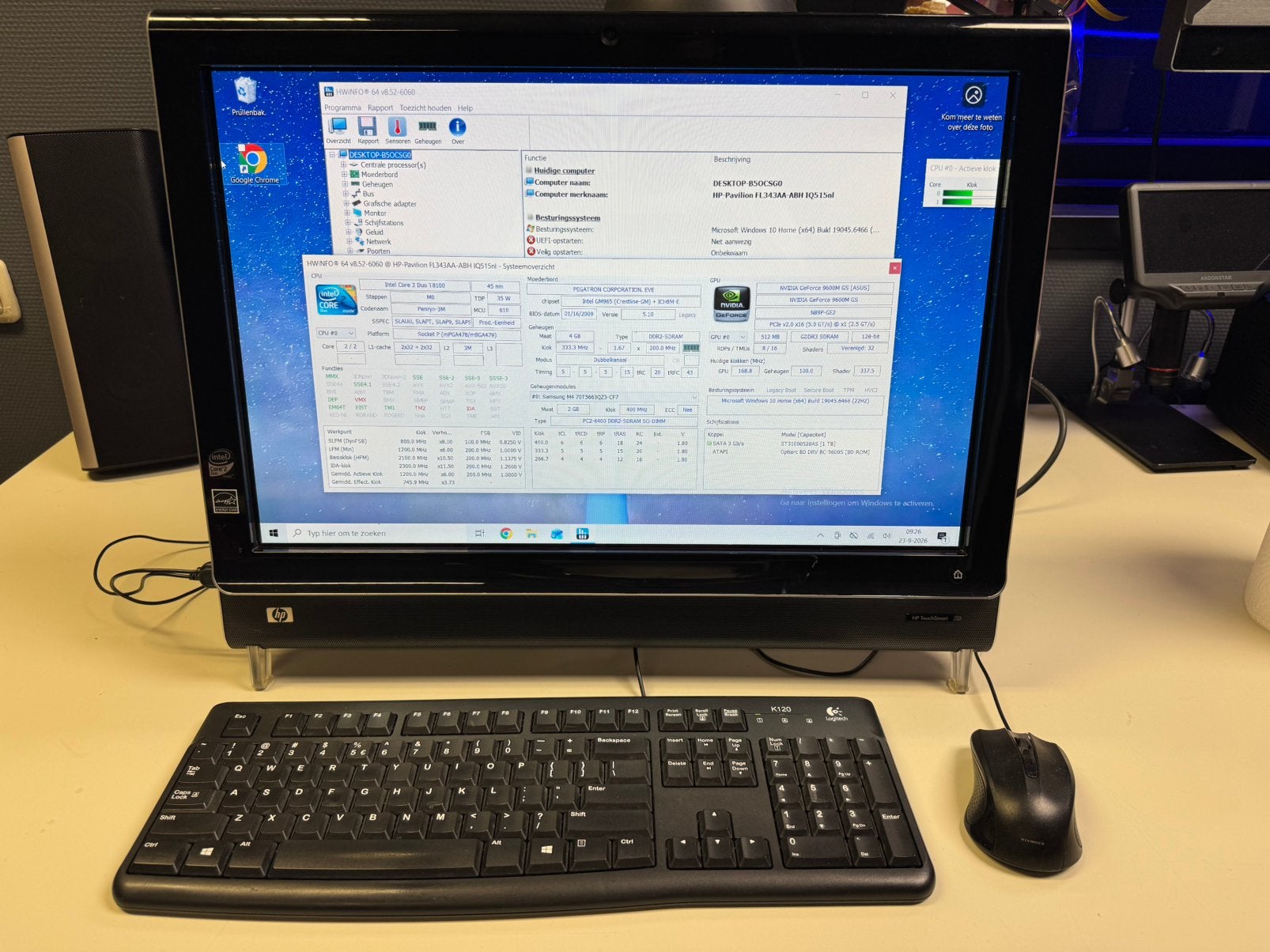 HP Touchsmart IQ500 All-in-one PC, Computers en Software, HDD, Core 2 Duo, Ophalen of Verzenden, Zo goed als nieuw