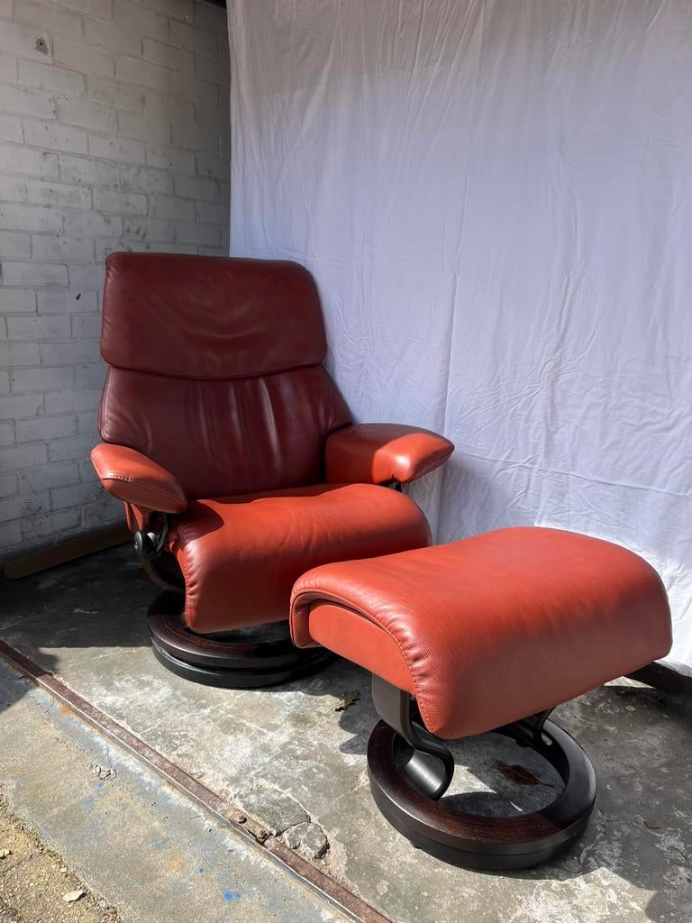 Stresless relax stoel met hocker relaxfauteuil, Ophalen, 50 tot 75 cm