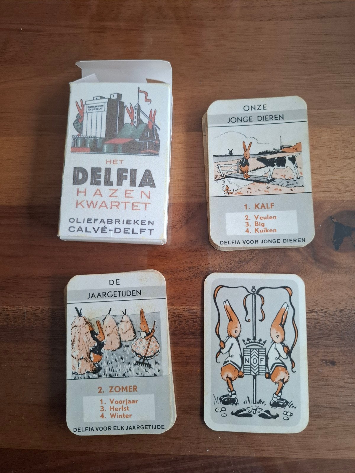 Vintage Delfia Hazen Kwintet - OlieFabrieken Calvé-Delft, Drie of vier spelers, Ophalen of Verzenden, Gebruikt, OlieFabrieken Calvé-Delft