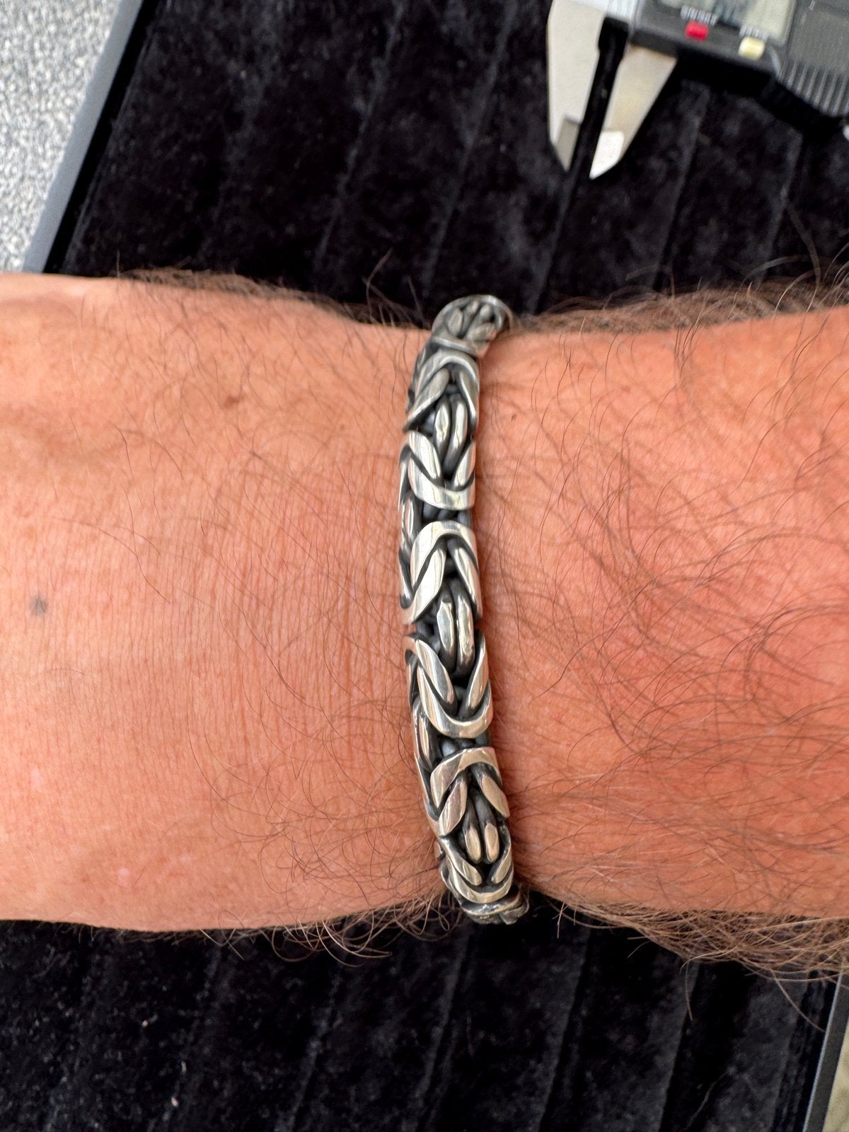 Handgemaakte Zilveren Armband - Koningsschakel, Verzenden, Gebruikt, Zilver