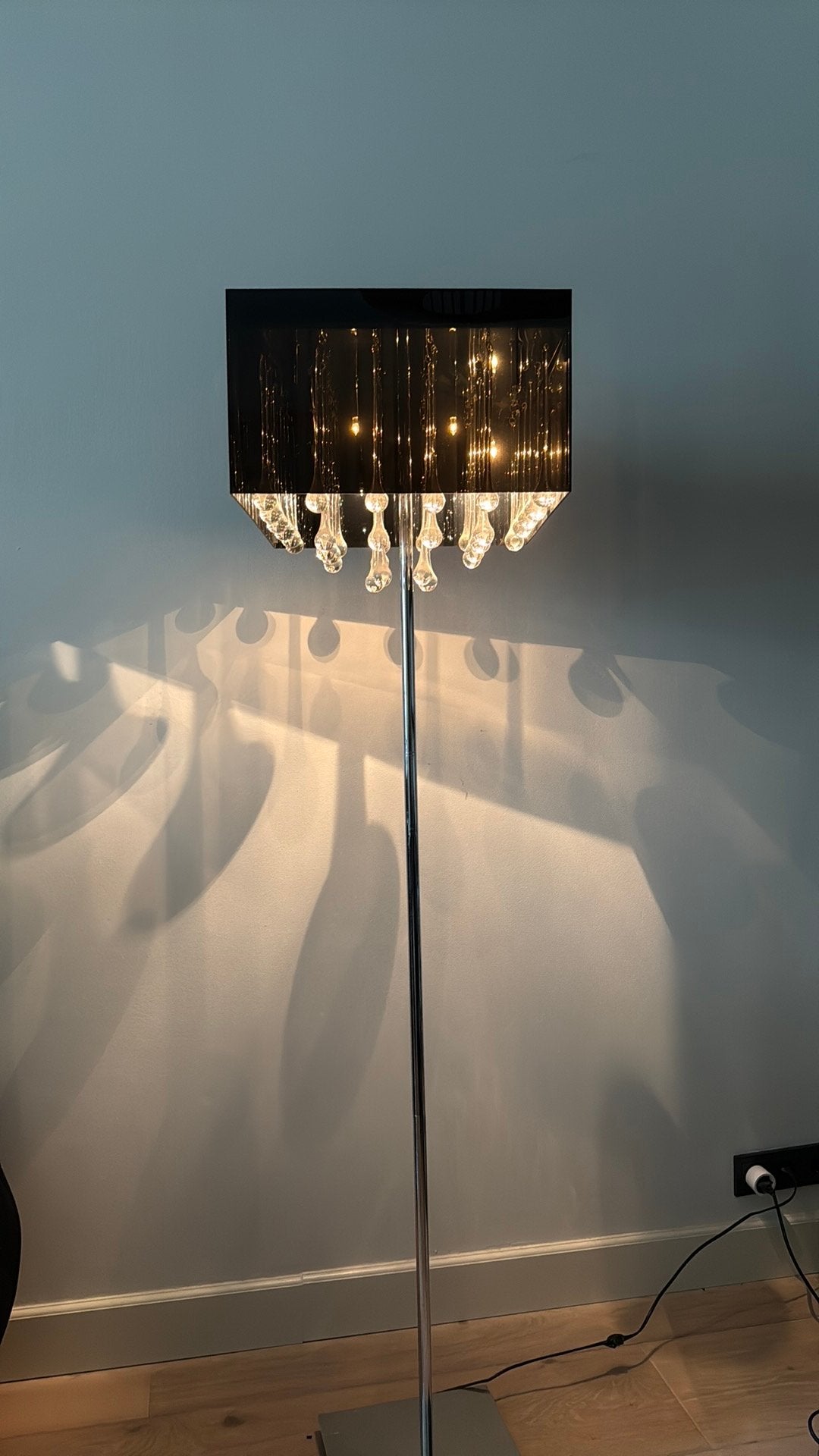 Staande lamp 165 hoog glazen pegels, Ophalen, Zo goed als nieuw, 150 tot 200 cm