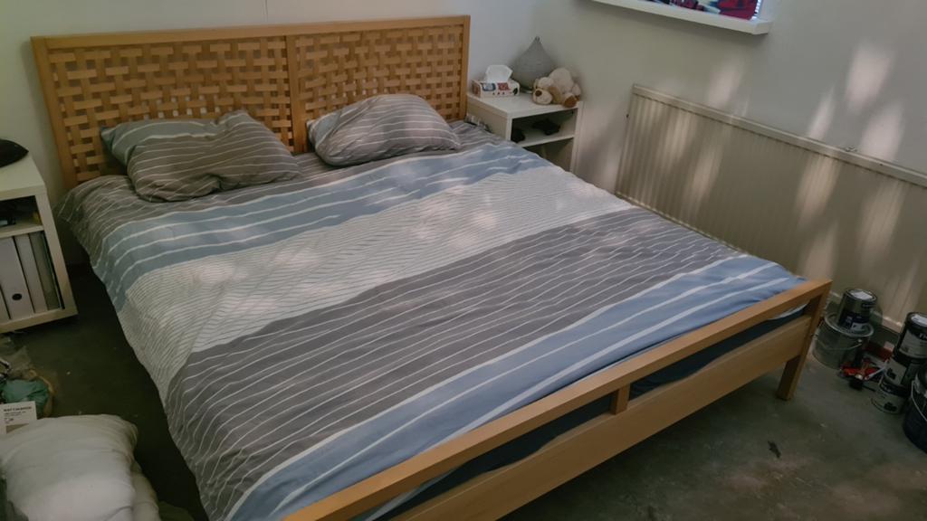 Ikea bed, Ophalen, Gebruikt, Wit, Tweepersoons