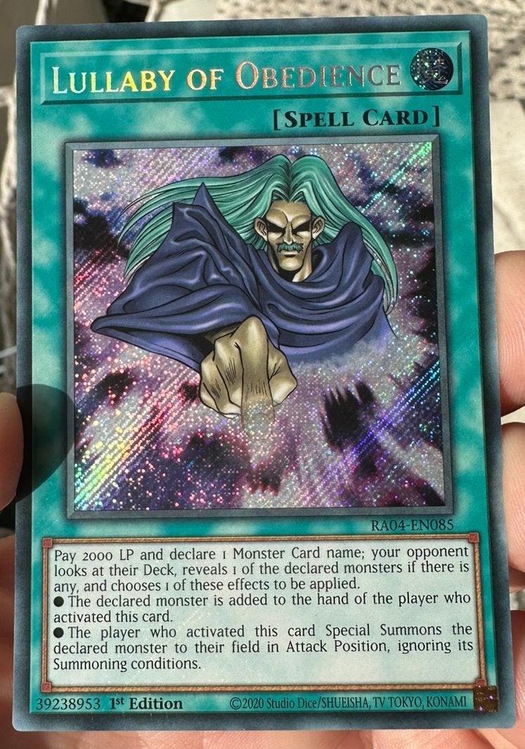 Yu-Gi-Oh! Lullaby of Obedience RA04 1st Edition !, Hobby en Vrije tijd, Verzamelkaartspellen | Yu-gi-Oh!, Ophalen of Verzenden