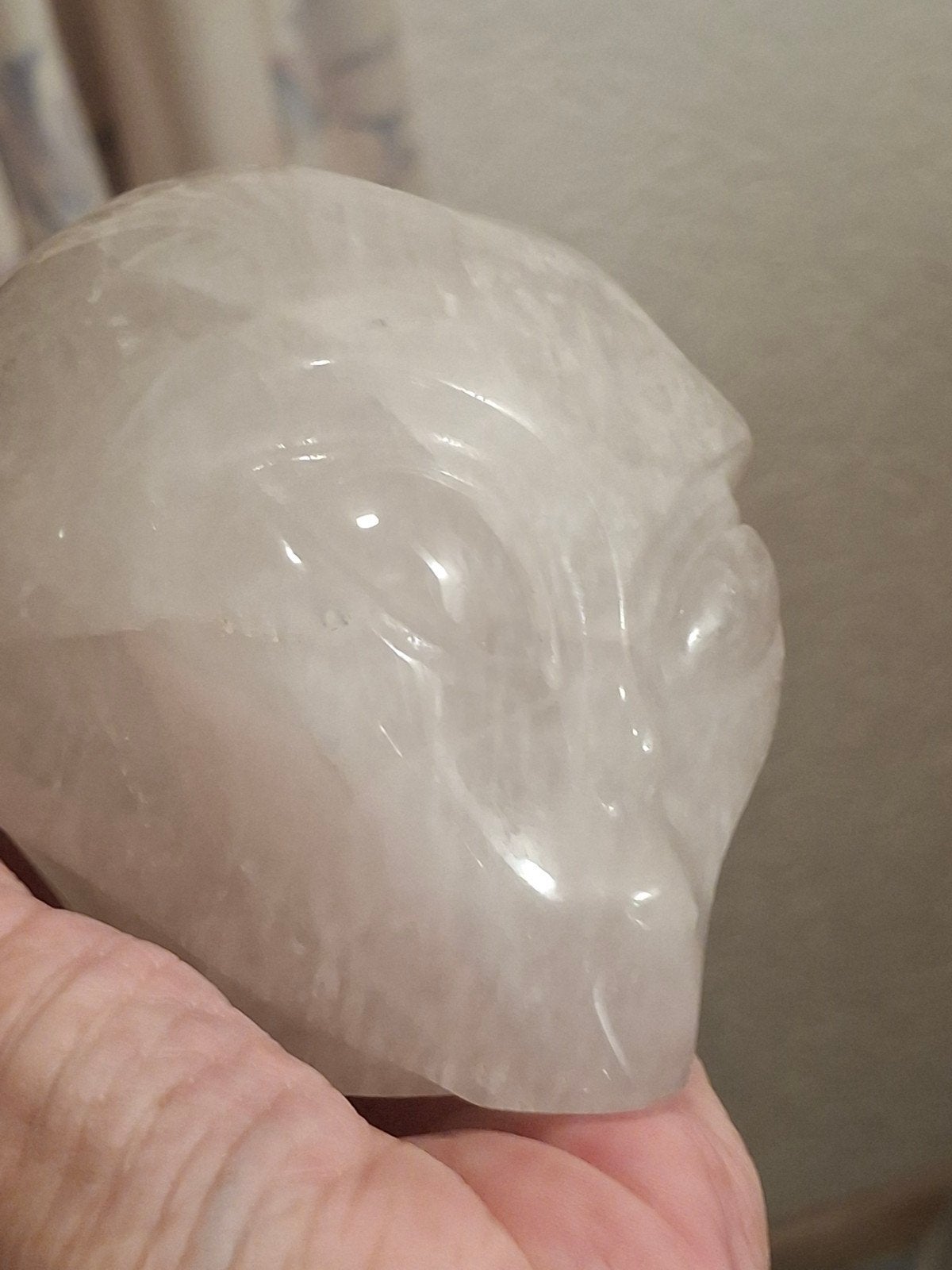 rookkwarts Alien schedel. 721 gram, Ophalen of Verzenden, Mineraal